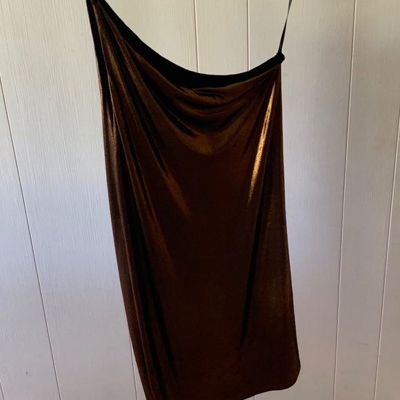 gold body con lined dress - Picture 3 of 5